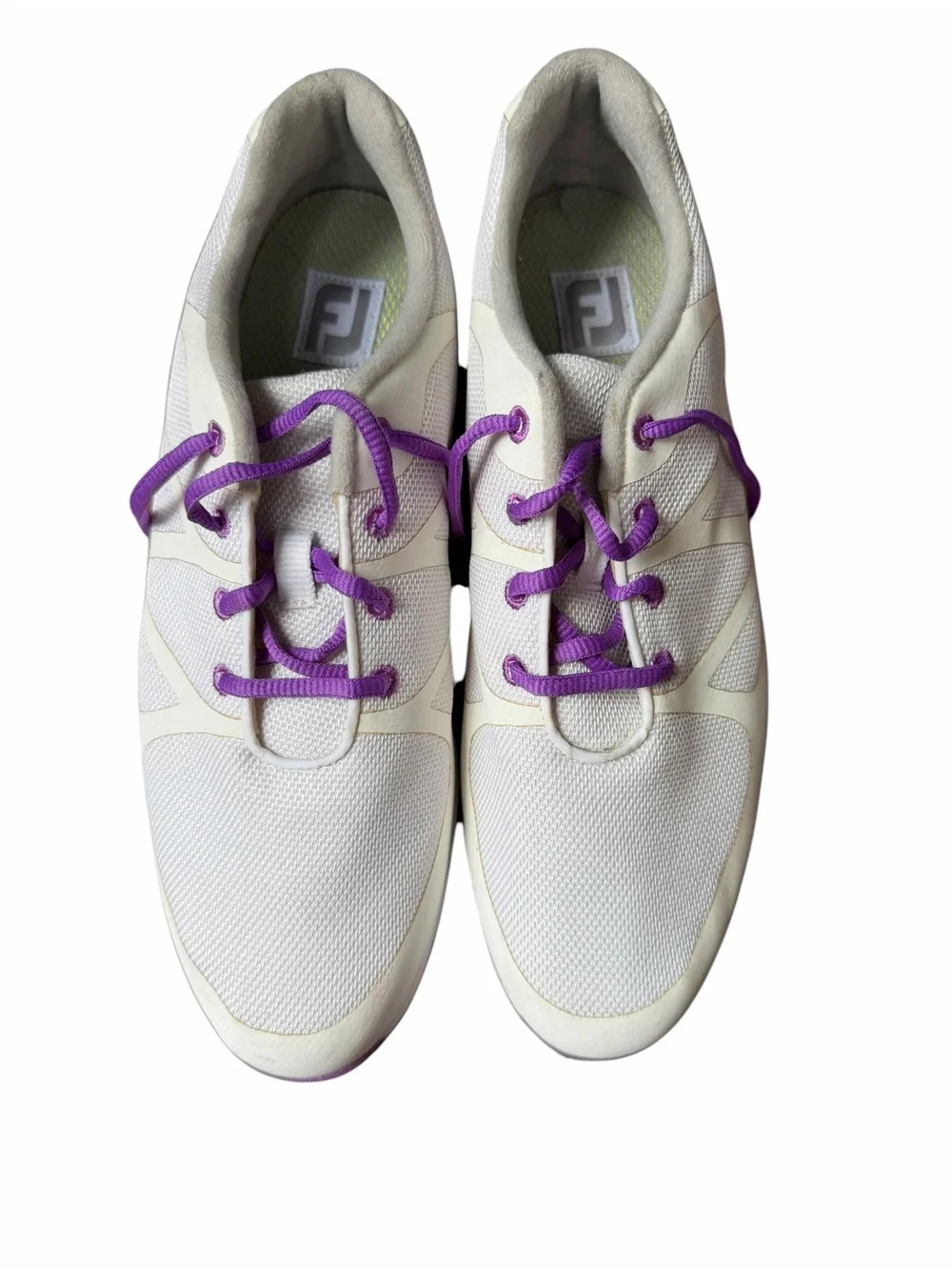 FootJoy Women's White Athletic Golf Shoes with Purple Trim Size 11 M